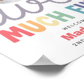 Girls Minimalist Rainbow 2nd Birthday Welcome ポスター (角)