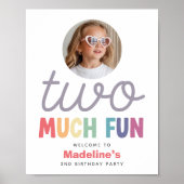 Girls Minimalist Rainbow 2nd Birthday Welcome ポスター (正面)