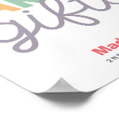 Girls Minimalist Rainbow Cards and Gifts Birthday ポスター (角)