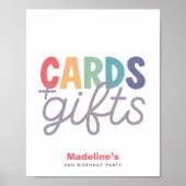 Girls Minimalist Rainbow Cards and Gifts Birthday ポスター (正面)
