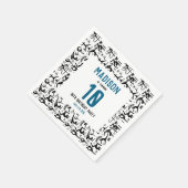 Girls Modern Black Gymnastics Kids 10th Birthday スタンダードカクテルナプキン (角)