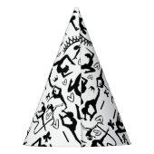 Girls Modern Black Gymnastics Kids 10th Birthday パーティーハット (裏面)