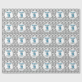 Girls Modern Black Gymnastics Kids 10th Birthday ラッピングペーパー (フラット)