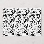 Girls Modern Black Gymnastics Kids 10th Birthday 招待状 (裏面)