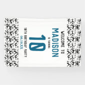 Girls Modern Black Gymnastics Kids 10th Birthday 横断幕 (横)