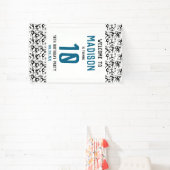 Girls Modern Black Gymnastics Kids 10th Birthday 横断幕 (インサイチュ)