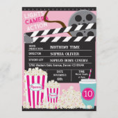 Girls Movie Night Birthday Party 招待状 (正面)