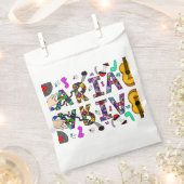 Girl's Name Aria, Flowers and Music Rectangular フェイバーバッグ (クリップ留めされた状態)