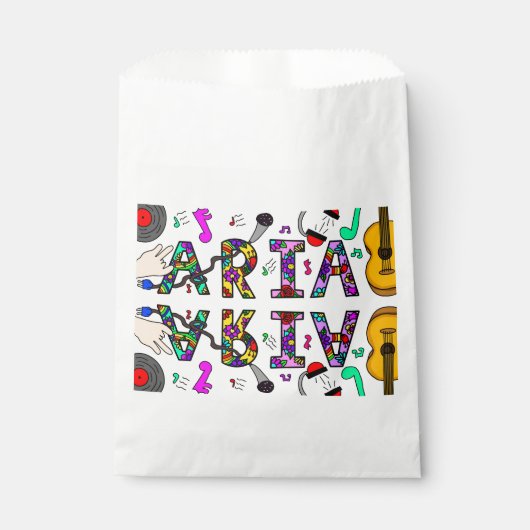 Girl's Name Aria, Flowers and Music Rectangular フェイバーバッグ (正面)