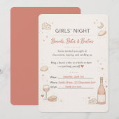 Girls’ Night Charcuterie Party Invitation 招待状 (正面/裏面)