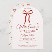 Girls Night Galentine's Day Invitation 招待状 (正面/裏面)