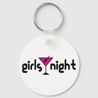 Girls Night Keychain with Pink Martini Graphic キーホルダー