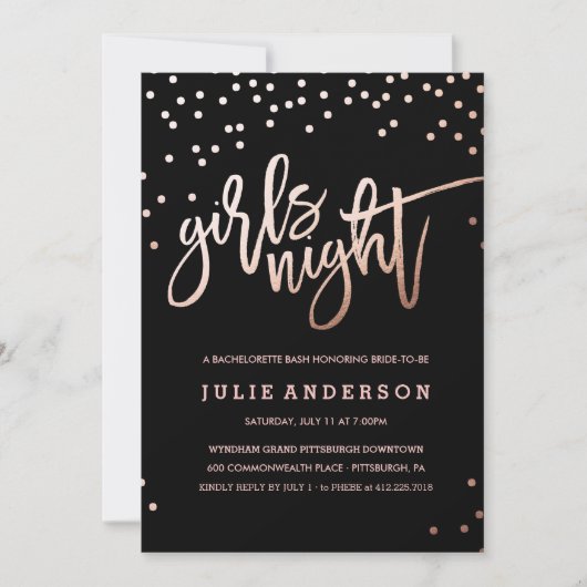 GIRLS NIGHT OUT //バチェロレッテ 招待状 (正面)