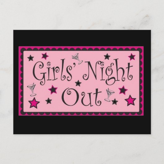 Girls Night Out:招待状 ポストカード (正面)