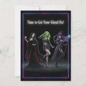 Girls Night Out Dancing Monster Halloween Party 招待状 (裏面)