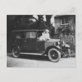 Girls On Car Old Black & White Image – はがき (正面)