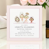 Girls Pamper Party Spa Birthday Invite