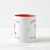 Girls Personalized Reindeer A Hot Chocolate Mug マグカップ (中央)