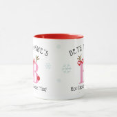 Girls Personalized Reindeer B Hot Chocolate Mug マグカップ (中央)