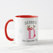 Girls Personalized Reindeer D Hot Chocolate Mug マグカップ (左)