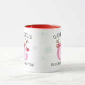 Girls Personalized Reindeer G Hot Chocolate Mug マグカップ (中央)