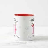 Girls Personalized Reindeer H Hot Chocolate Mug マグカップ (中央)