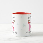 Girls Personalized Reindeer K Hot Chocolate Mug マグカップ (中央)