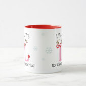 Girls Personalized Reindeer L Hot Chocolate Mug マグカップ (中央)