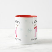 Girls Personalized Reindeer N Hot Chocolate Mug マグカップ (中央)