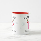 Girls Personalized Reindeer P Hot Chocolate Mug マグカップ (中央)