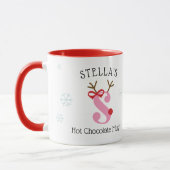 Girls Personalized Reindeer S Hot Chocolate Mug マグカップ (左)