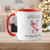 Girls Personalized Reindeer S Hot Chocolate Mug マグカップ