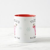 Girls Personalized Reindeer V Hot Chocolate Mug マグカップ (中央)