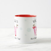 Girls Personalized Reindeer W Hot Chocolate Mug マグカップ (中央)