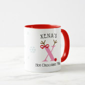 Girls Personalized Reindeer X Hot Chocolate Mug マグカップ (正面右)