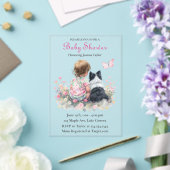 Girl's Pink Baby Shower Dog Themed アクリル招待状 (インサイチュ (ウェディング))