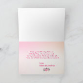 Girls Pink Ballerina Sparkle Thank You カード (内部)