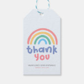 Girls Pink Cute Rainbow Birthday Favor ギフトタグ (正面)