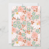 Girls Pink Daisy First Birthday Time Capsule Cards 招待状 (裏面)