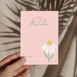 Girls Pink Daisy First Birthday Time Capsule Cards 招待状