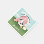 Girls Pink Farm Animal Barnyard 2nd Birthday  スタンダードカクテルナプキン (角)