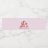 Girls Pink Princess Birthday Personalised  ペットボトルラベル (シングルラベル)