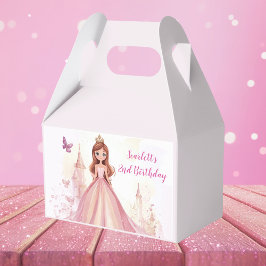 Girls Pink Princess Personalised Favour Box フェイバーボックス