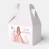 Girls Pink Princess Personalised Favour Box フェイバーボックス (正面サイド)