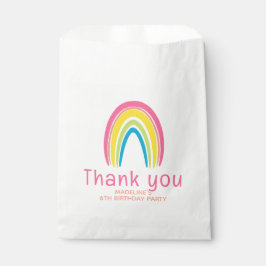 Girls Pink Rainbow Birthday Thank You Favor フェイバーバッグ