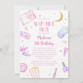 Girls Pink Sleep Under Birthday 招待状 (正面)