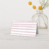 Girls Pink Stripes Lemon Watercolor Name プレイスカード (裏面)