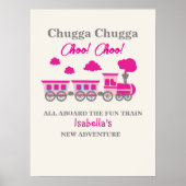 Girls Pink Train 2nd Birthday Party ポスター (正面)