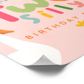 Girls Pink Two Silly Goose 2nd Birthday Welcome ポスター (角)