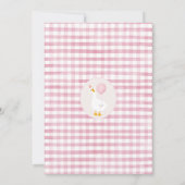 Girls Pink Wildflower One Silly Goose 1st Birthday 招待状 (裏面)